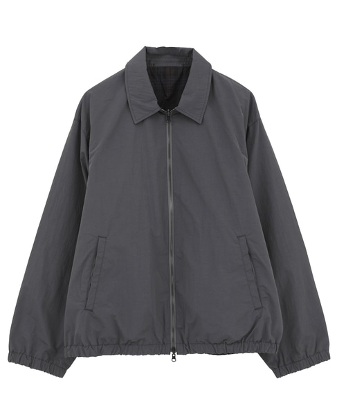 割繊タフタ×トラッドチェックリバーシブルハリントンジャケット 詳細画像 ボルドー 15