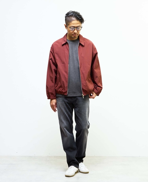 割繊タフタ×トラッドチェックリバーシブルハリントンジャケット 詳細画像 ボルドー 21