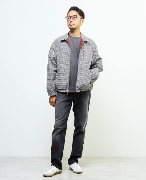 割繊タフタ×トラッドチェックリバーシブルハリントンジャケット 詳細画像 ボルドー 25