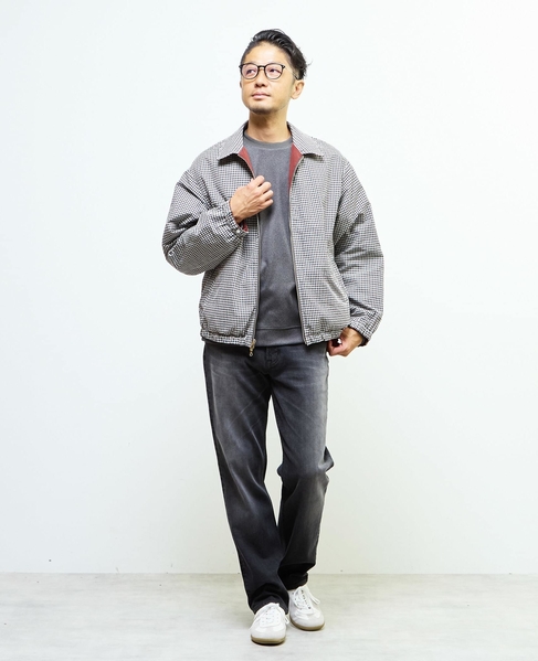 割繊タフタ×トラッドチェックリバーシブルハリントンジャケット 詳細画像 ボルドー 26