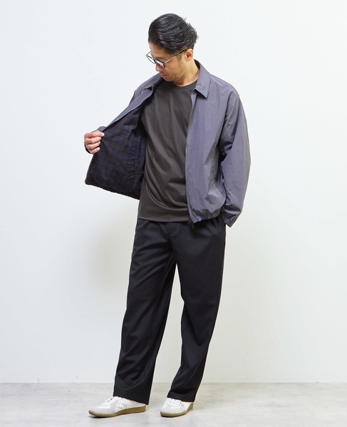 割繊タフタ×トラッドチェックリバーシブルハリントンジャケット 詳細画像 ボルドー 29