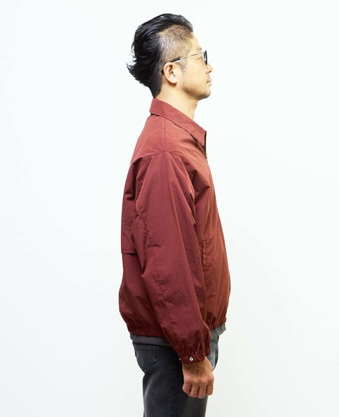 割繊タフタ×トラッドチェックリバーシブルハリントンジャケット 詳細画像 ボルドー 5