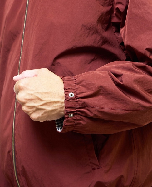 割繊タフタ×トラッドチェックリバーシブルハリントンジャケット 詳細画像 ボルドー 8