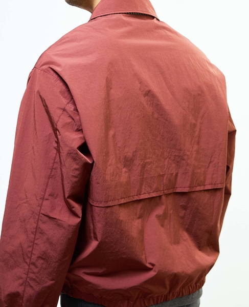 割繊タフタ×トラッドチェックリバーシブルハリントンジャケット 詳細画像 ボルドー 9