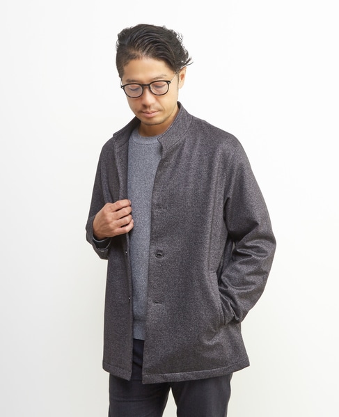 ダウンファブリックスタンドカラーブルゾン | 透湿 / 吸湿発熱 / ストレッチ 詳細画像 チャコールグレー 10