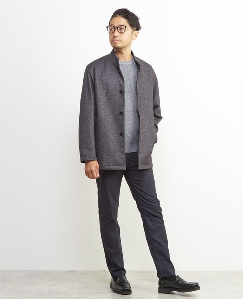 ダウンファブリックスタンドカラーブルゾン | 透湿 / 吸湿発熱 / ストレッチ 詳細画像 チャコールグレー 13