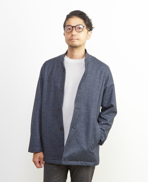 ダウンファブリックスタンドカラーブルゾン | 透湿 / 吸湿発熱 / ストレッチ 詳細画像 チャコールグレー 16