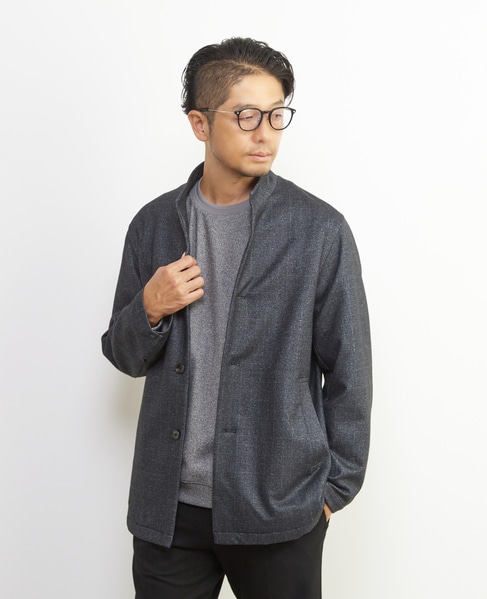 ダウンファブリックスタンドカラーブルゾン | 透湿 / 吸湿発熱 / ストレッチ 詳細画像 チャコールグレー 21