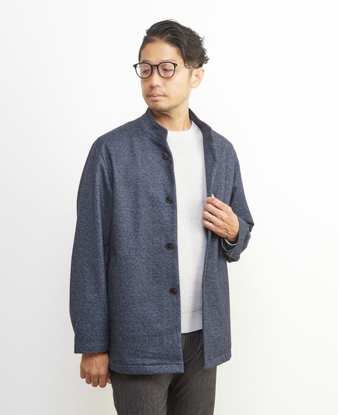 ダウンファブリックスタンドカラーブルゾン | 透湿 / 吸湿発熱 / ストレッチ