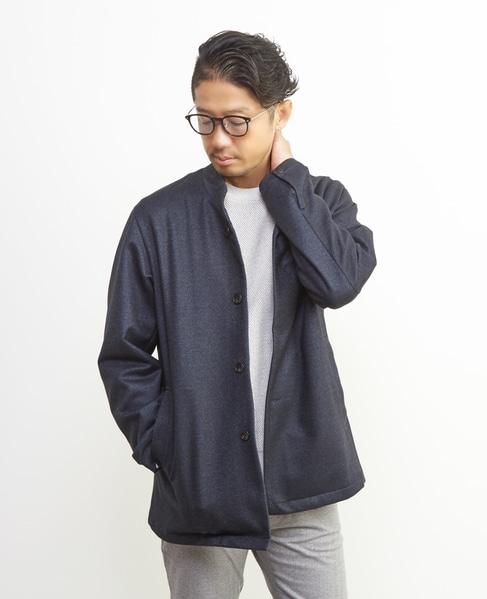 ダウンファブリックスタンドカラーブルゾン | 透湿 / 吸湿発熱 / ストレッチ 詳細画像 ネイビー 11