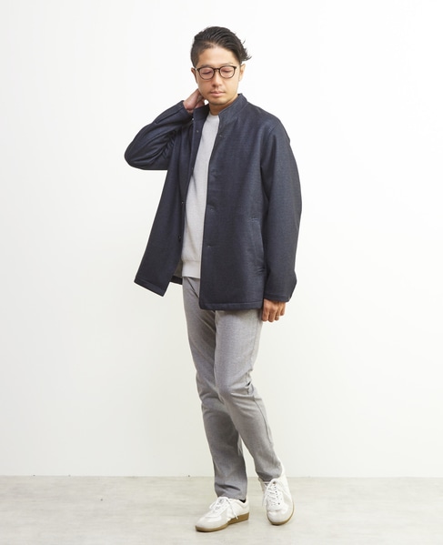 ダウンファブリックスタンドカラーブルゾン | 透湿 / 吸湿発熱 / ストレッチ 詳細画像 ネイビー 15