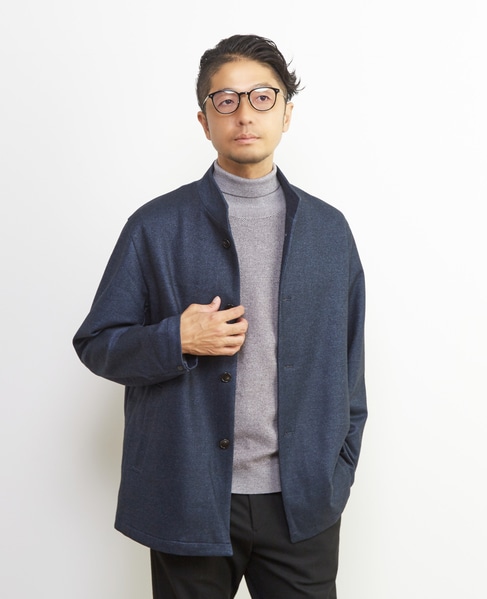 ダウンファブリックスタンドカラーブルゾン | 透湿 / 吸湿発熱 / ストレッチ 詳細画像 ネイビー 3