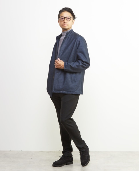 ダウンファブリックスタンドカラーブルゾン | 透湿 / 吸湿発熱 / ストレッチ 詳細画像 ネイビー 6