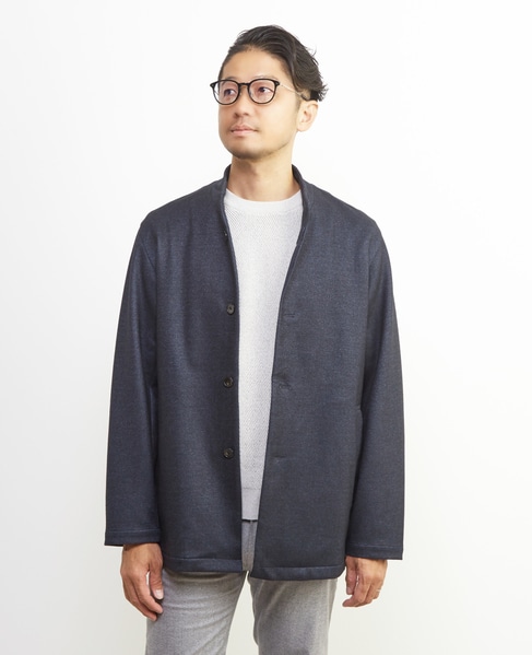 ダウンファブリックスタンドカラーブルゾン | 透湿 / 吸湿発熱 / ストレッチ 詳細画像 ネイビーⅡ 1