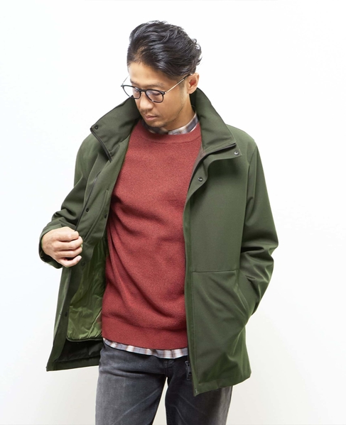 ボンディングツイルスタンドカラーブルゾン | 防風 詳細画像 カーキ 18