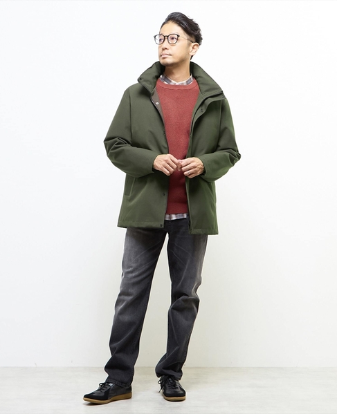 ボンディングツイルスタンドカラーブルゾン | 防風 詳細画像 カーキ 20