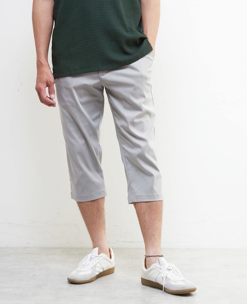 メランジハイパーストレッチクロップドパンツ 詳細画像 ライトグレー 1