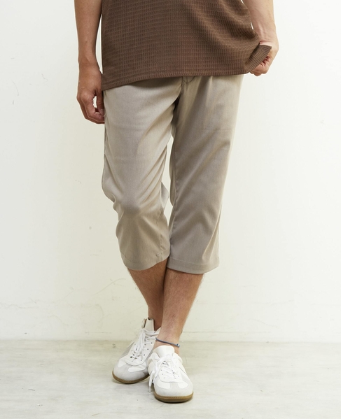 メランジハイパーストレッチクロップドパンツ 詳細画像 ライトベージュ 1