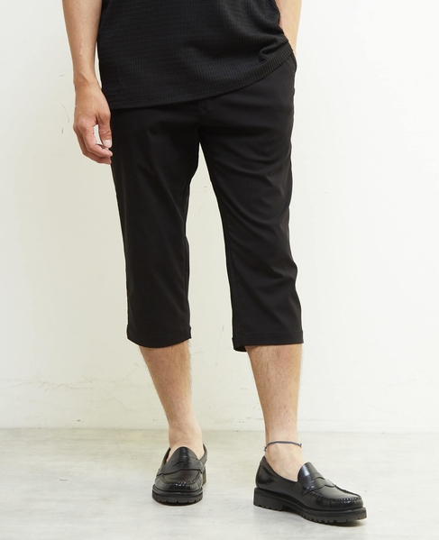 メランジハイパーストレッチクロップドパンツ 詳細画像 ブラック 1