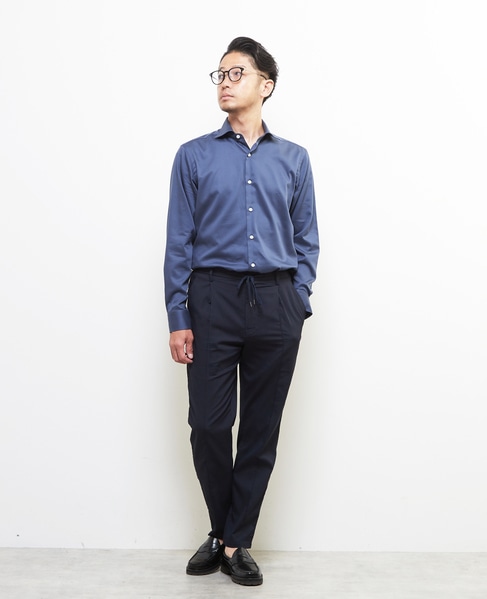 ドットエアーサッカーエアリーテーパードパンツ(セットアップ可) 詳細画像 ネイビー 12