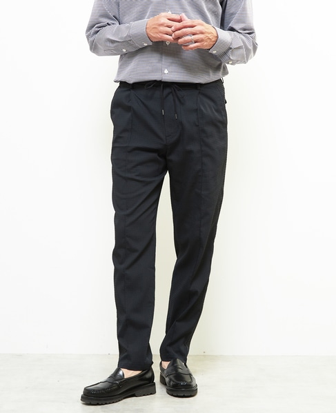 ドットエアーサッカーエアリーテーパードパンツ(セットアップ可) 詳細画像 ネイビー 14