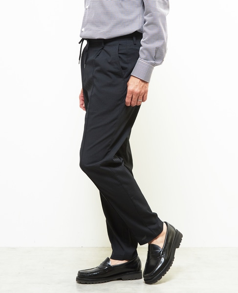 ドットエアーサッカーエアリーテーパードパンツ(セットアップ可) 詳細画像 ネイビー 15