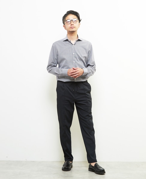 ドットエアーサッカーエアリーテーパードパンツ(セットアップ可) 詳細画像 ネイビー 17