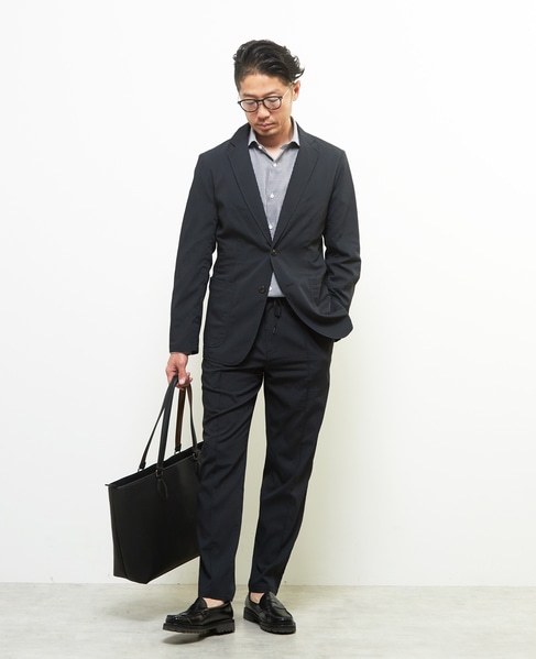 ドットエアーサッカーエアリーテーパードパンツ(セットアップ可) 詳細画像 ネイビー 19