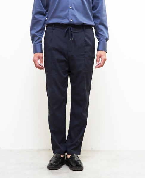 ドットエアーサッカーエアリーテーパードパンツ(セットアップ可) 詳細画像 ネイビー 2