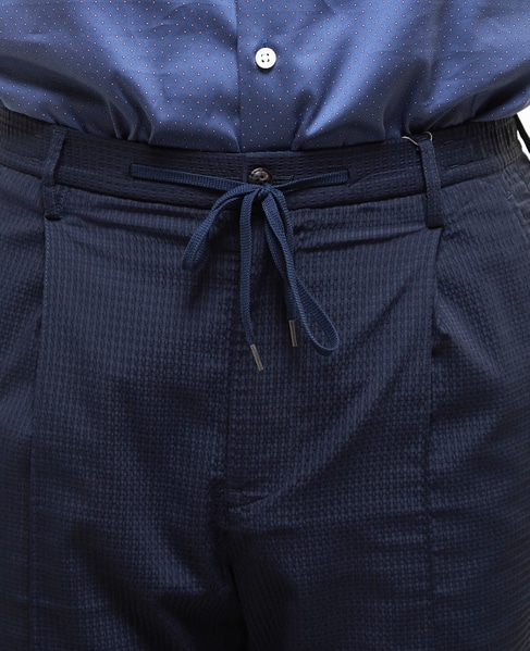 ドットエアーサッカーエアリーテーパードパンツ(セットアップ可) 詳細画像 ネイビー 6