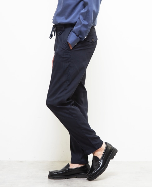 ドットエアーサッカーエアリーテーパードパンツ(セットアップ可) 詳細画像 ネイビー 9