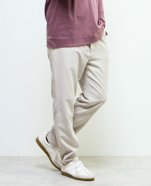 アクティブテックコーデュロイ ワンプリーツイージーテーパードパンツ 詳細画像 アイボリー 15