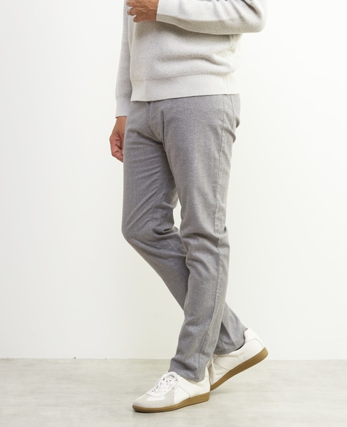 ソフトサーモヘリンボーンスリムテーパード5ポケットパンツ 詳細画像 グレー 20