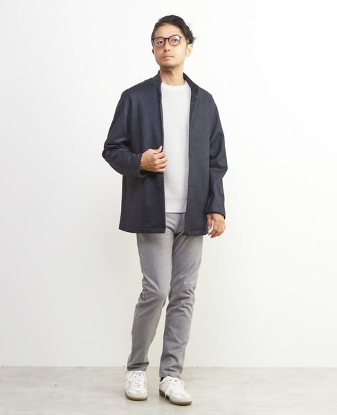 ソフトサーモヘリンボーンスリムテーパード5ポケットパンツ 詳細画像 グレー 21