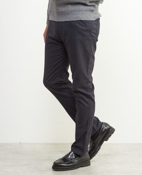 ソフトサーモヘリンボーンスリムテーパード5ポケットパンツ 詳細画像 グレー 28