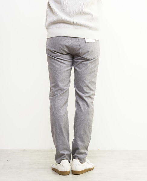 ソフトサーモヘリンボーンスリムテーパード5ポケットパンツ 詳細画像 グレー 4