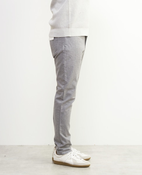 ソフトサーモヘリンボーンスリムテーパード5ポケットパンツ 詳細画像 グレー 5