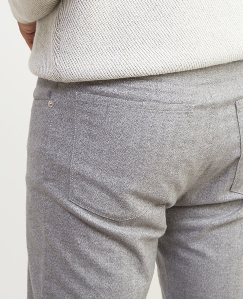 ソフトサーモヘリンボーンスリムテーパード5ポケットパンツ 詳細画像 グレー 7