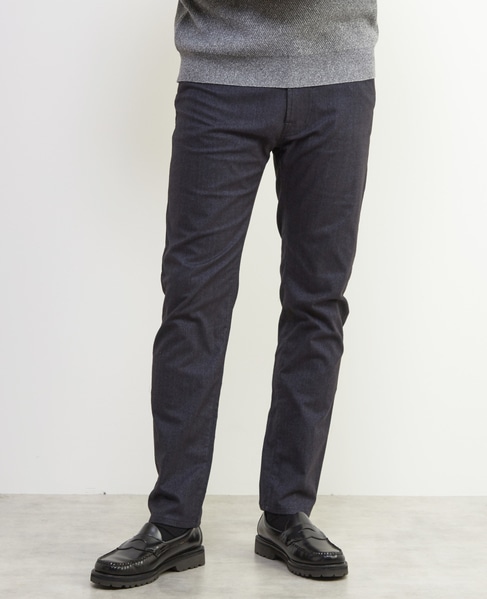 ソフトサーモヘリンボーンスリムテーパード5ポケットパンツ 詳細画像 ネイビー 1