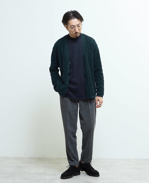 ドライタッチポリエステル | 透かし編みカーディガン 詳細画像 ブルーグリーン 15