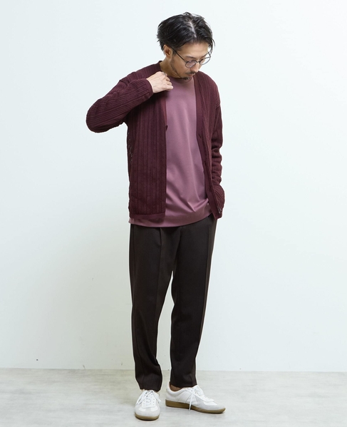 ドライタッチポリエステル | 透かし編みカーディガン 詳細画像 ブルーグリーン 22