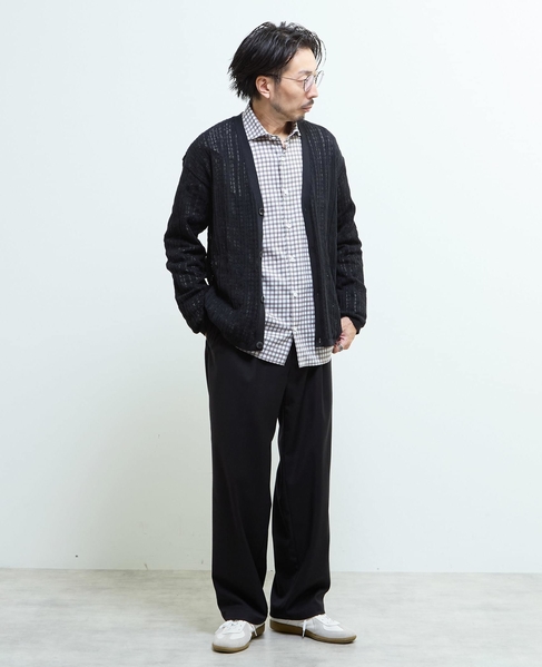 ドライタッチポリエステル | 透かし編みカーディガン 詳細画像 ブルーグリーン 25