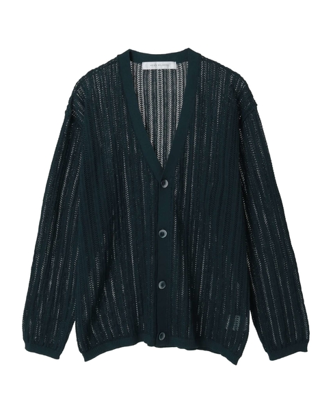 ドライタッチポリエステル | 透かし編みカーディガン 詳細画像 ブルーグリーン 7