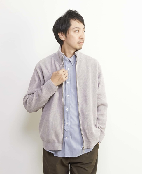 畦編みモールスタンドZIP / ドライバーズニット 詳細画像 グレージュ 14