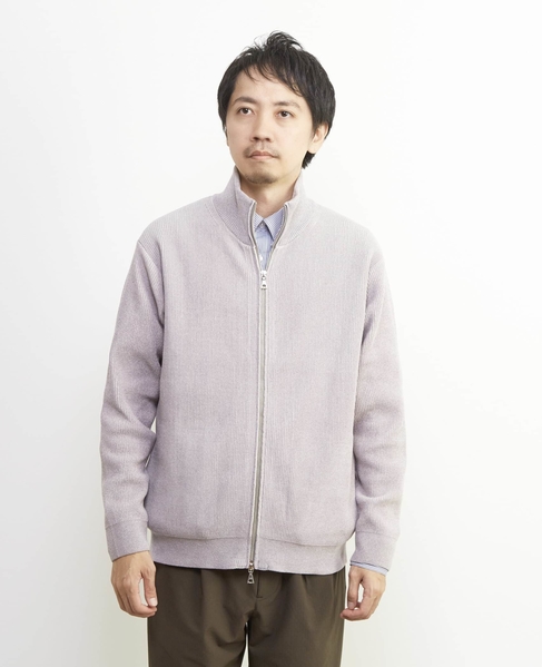 畦編みモールスタンドZIP / ドライバーズニット 詳細画像 グレージュ 2