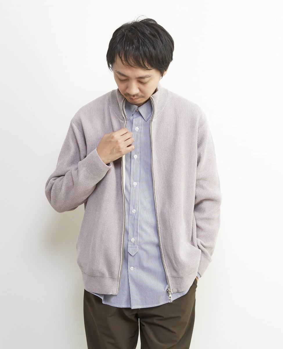 畦編みモールスタンドZIP / ドライバーズニット｜MEN'S MELROSE