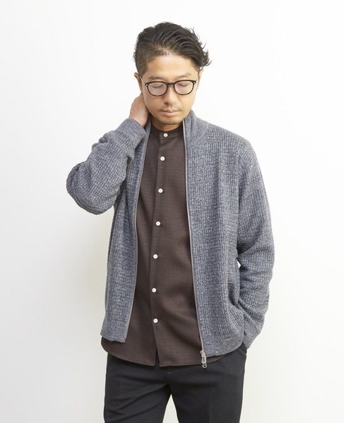 タックリブスタンドZIP / ドライバーズニット 詳細画像 グレー 13