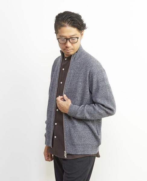 タックリブスタンドZIP / ドライバーズニット 詳細画像 グレー 14