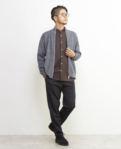 タックリブスタンドZIP / ドライバーズニット 詳細画像 グレー 15