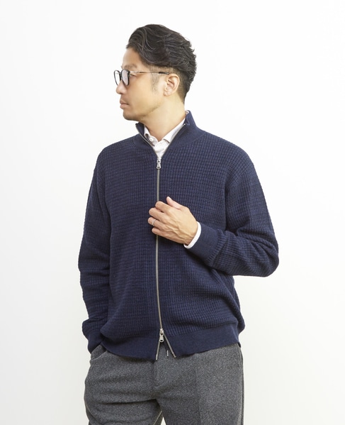 タックリブスタンドZIP / ドライバーズニット 詳細画像 グレー 17